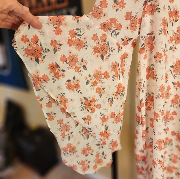 Pink Lily floral long rayon duster - Picture 5 of 5